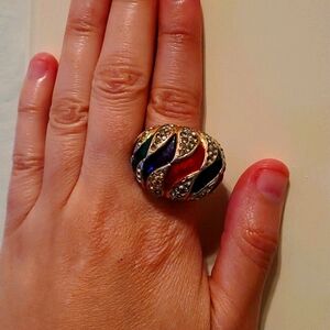 Vintage Enamel Oversized Ring